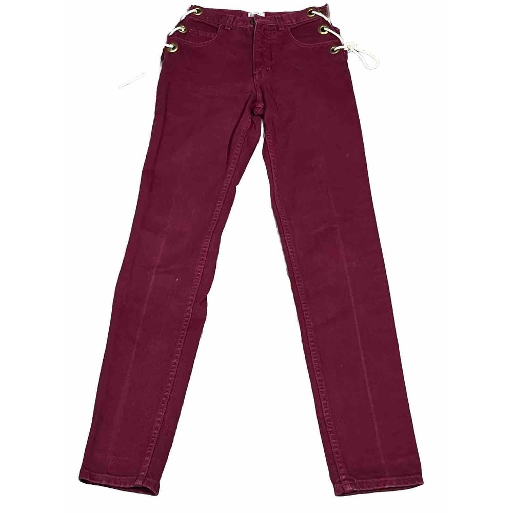 Vintage Moda Int’l The London Jean Women’s Size 2 Side Lace-Up Red Y2K Rare